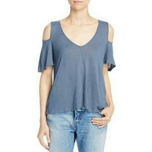 Nwt Free People Denim Blue Off Shoulder Knit Top